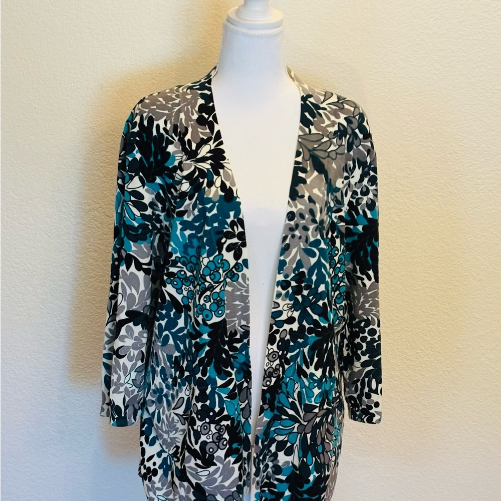 Floral Open Front Cardigan
